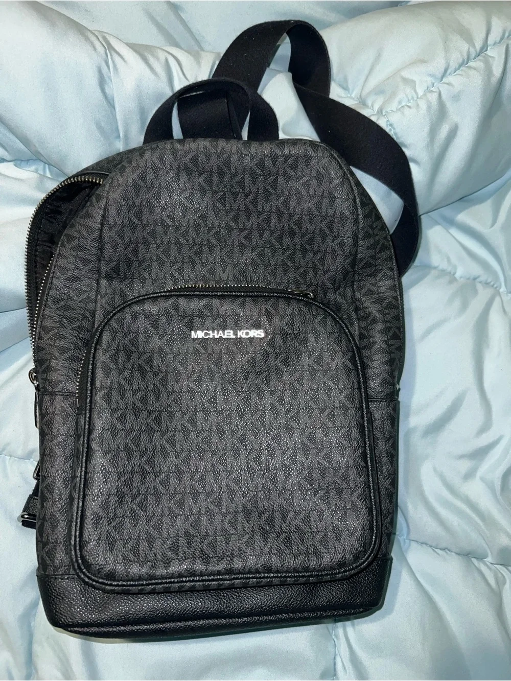 Michael Kors Men's Black MK Monogram Backpack